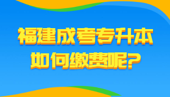 福建成考專升本如何繳費